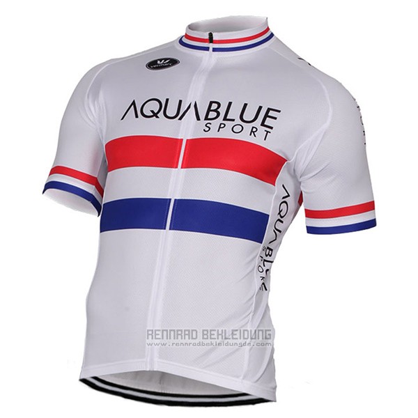 2017 Fahrradbekleidung Aqua Blue Sport Champion British Wei Trikot Kurzarm und Tragerhose